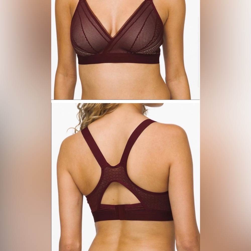 Lululemon Awake To Lace Bra Burgundy 34B